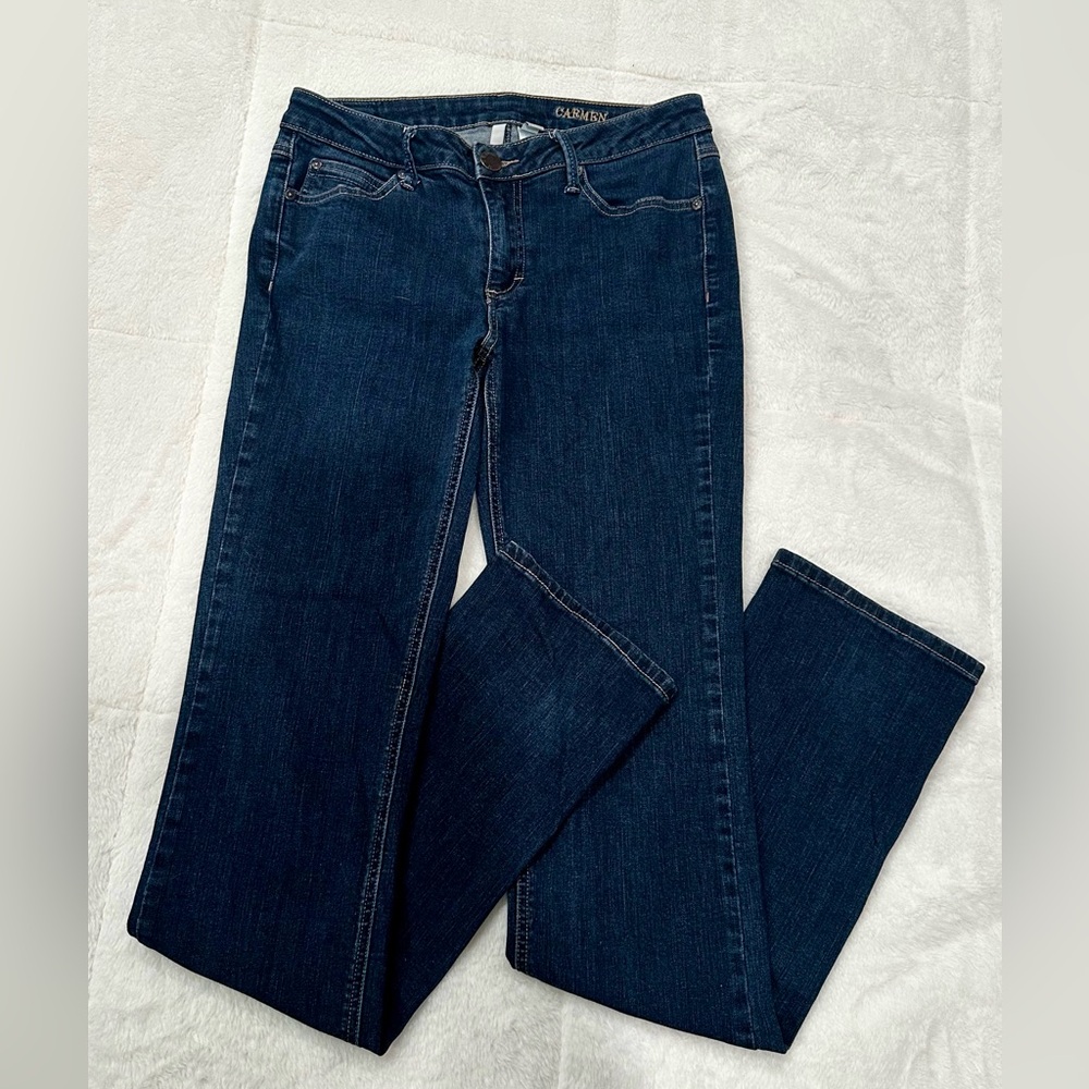 Mango Dark Blue Straight Leg Jeans